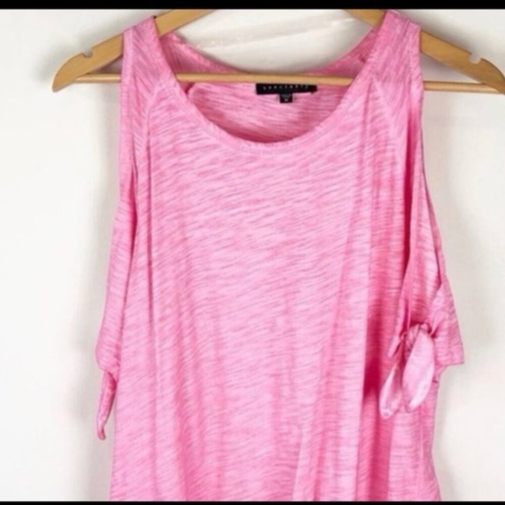 sanctuary pink cold shoulder side tie top M